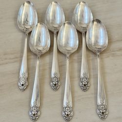 6pc ONEIDA Distinction Silverplate Soup Spoons 7 3/8” Prestige Plate 1951