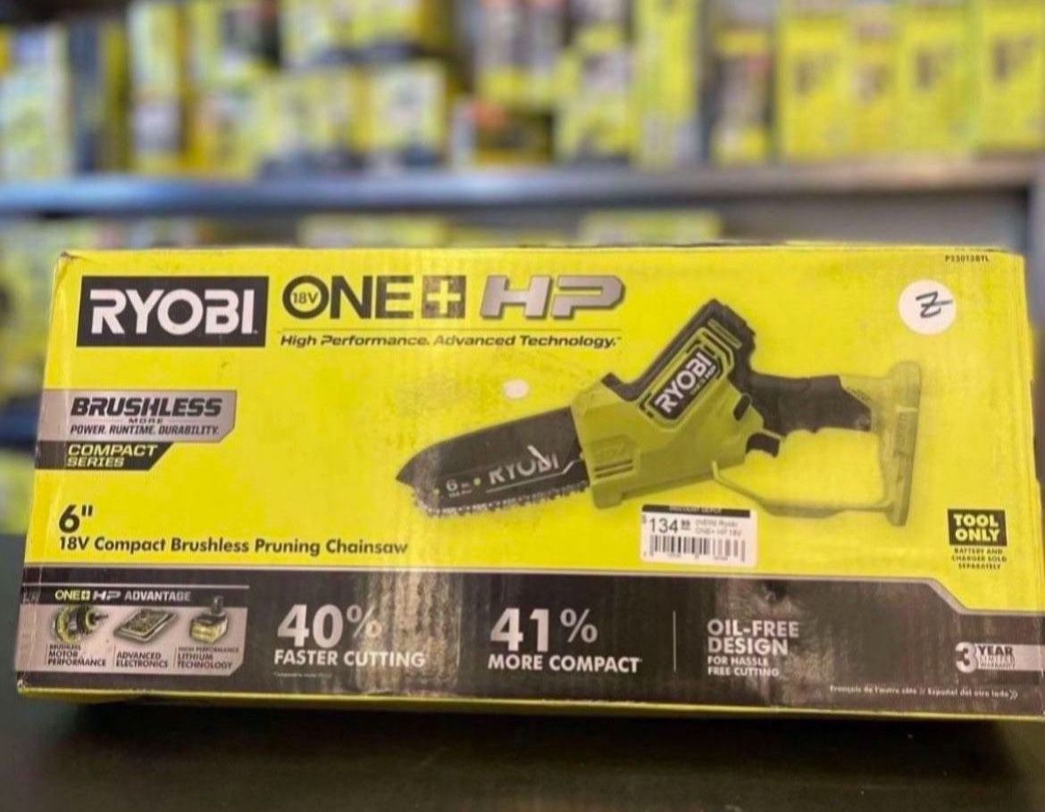 RYOBI ONE+ HP 18V Brushless 6 in. Battery Compact Pruning Mini Chainsaw (Tool Only) P25013BTL