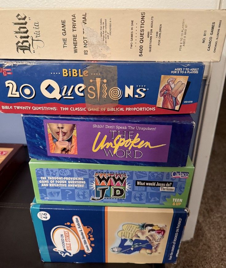 Board Games, $20 For All 5 Bible Games