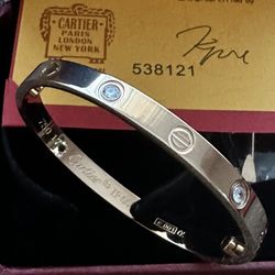 Cartier Bracelet Rose Gold With Diamonds Screw Driver Included 