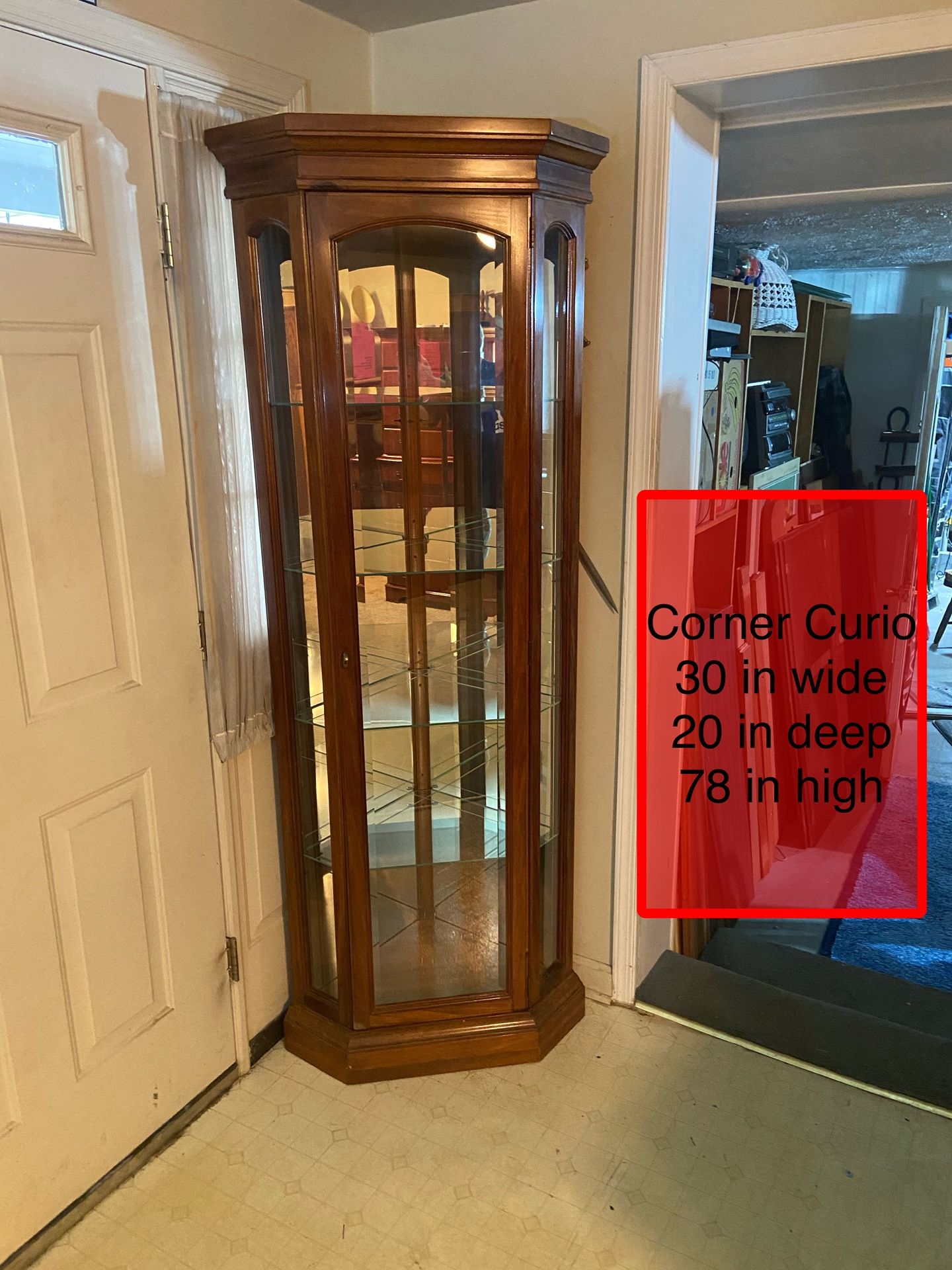 Corner Lighted Curio / Display Cabinet