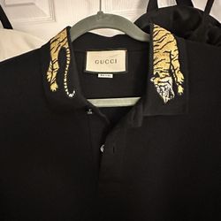 Gucci Web Accent Collar Polo Shirt