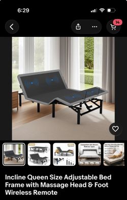 Queen Sized Adjustable Bed Frame with Massage Head & Foot Incline