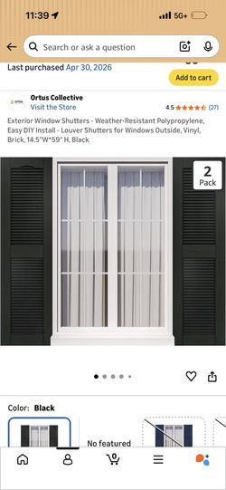New black window shutters