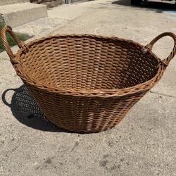Crate and Barrel Wicker Laundry Basket