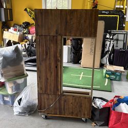 Solid wood desk with partial glass top