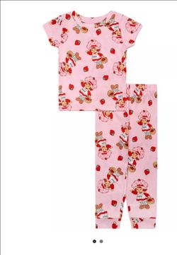 Girls Strawberry Shortcake 2-pc Short Sleeve Pajama  & Pajama Pant Sz 8 Toddler