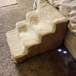 Cream colored dog staircase