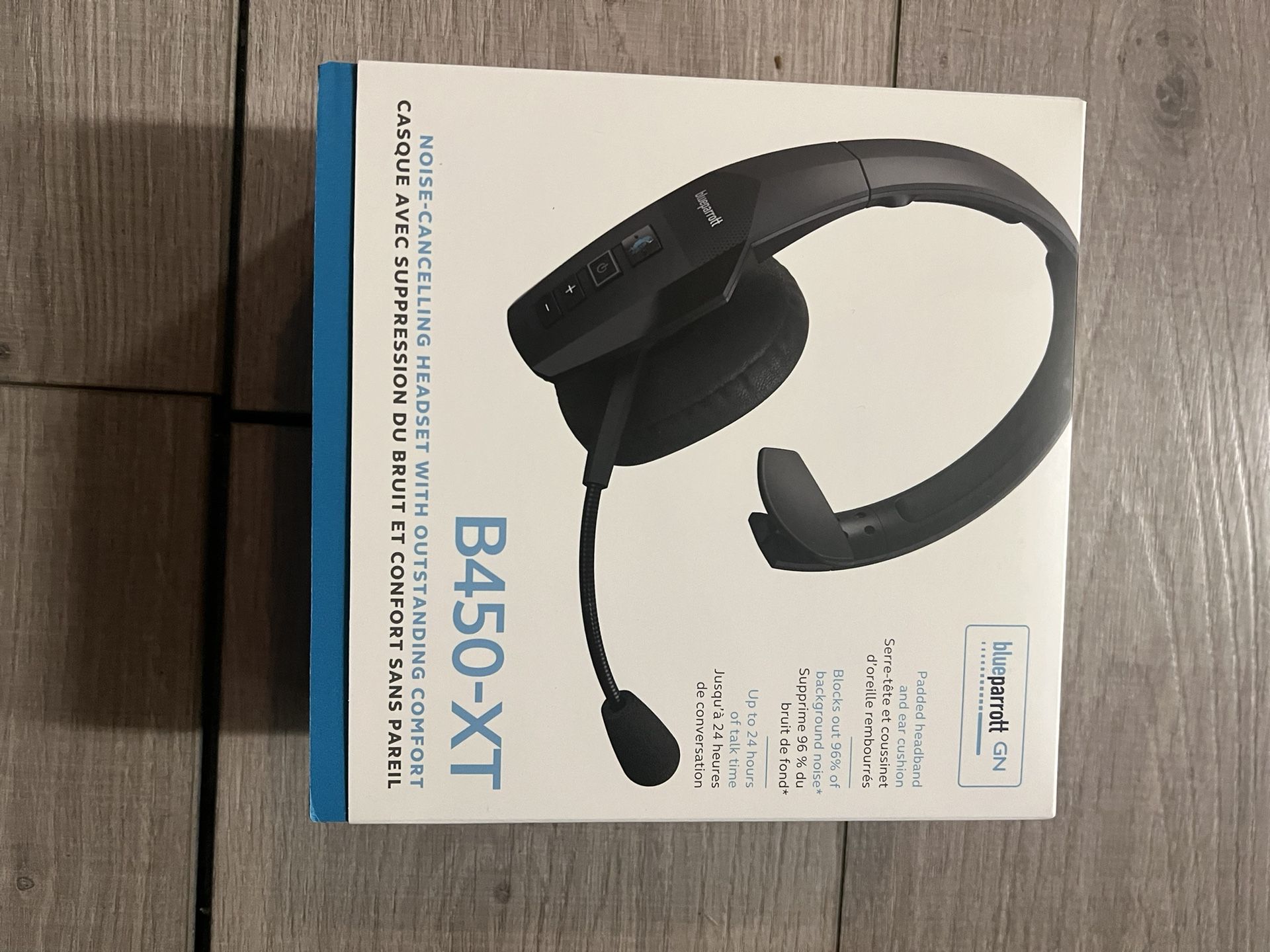 BlueParrott B550-XT Mono Bluetooth Wireless Headphones 96% Noise Canceling Over Head Trucker Headset with Mic, 100% Voice Control, IP54-Rated Protecti