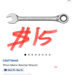  CRAFTSMAN 17mm Metric Ratchet Wrench