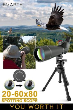 Emarth 20-60x80 HD Spotting Scopes for Target Shooting, Spotter Scope for Shooting Range Bird Watching Hunting, Sporting Scopes with Tripod Carrying