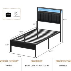 2 Twin Bed frames & 1 Twin Mattress