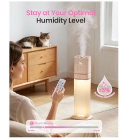 Humidifiers for Bedroom 2.1Gal/8L, Smart Humidifier for Large Room, Cool Mist Humidifiers for Home Kids Baby Plants, Top Fill Humidifier with Extensio