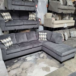 NEW SECTIONAL SOFA SMOKE COLOR || SKU#ASH83905RAFTC