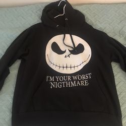 Men Black Nightmare Before Christmas Hoodie Medium