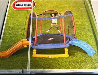 Little Tikes 7ft Climb N’ Slide Trampoline .
