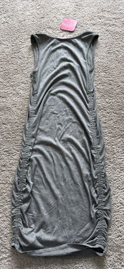 New with Tags – Isabel Maternity Gray Ribbed Ruched Tank Dress (Size M)