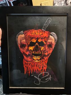 Signed Horror Art Print in Black Frame