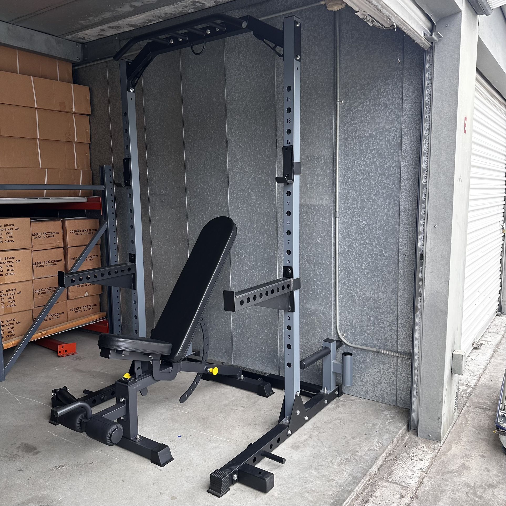 Brand New Squat Rack Bench Press + Adjustable Weight Bench Home Gym Equipment 