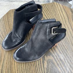 Cole Haan Leather Open Heel Boots