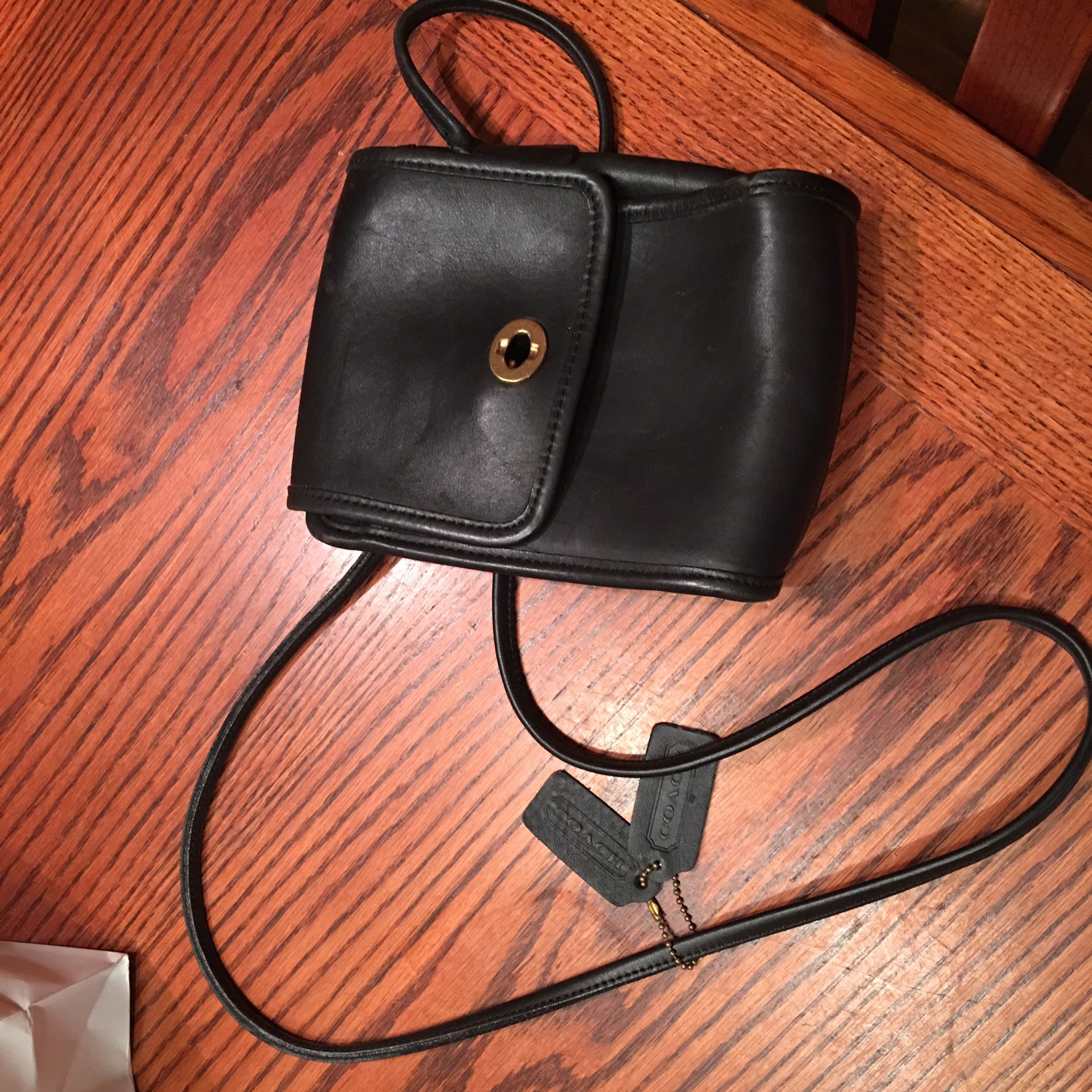 Coach crossbody purse (black leather)