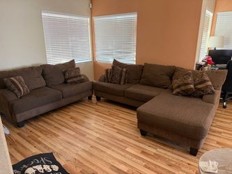 Brown couches