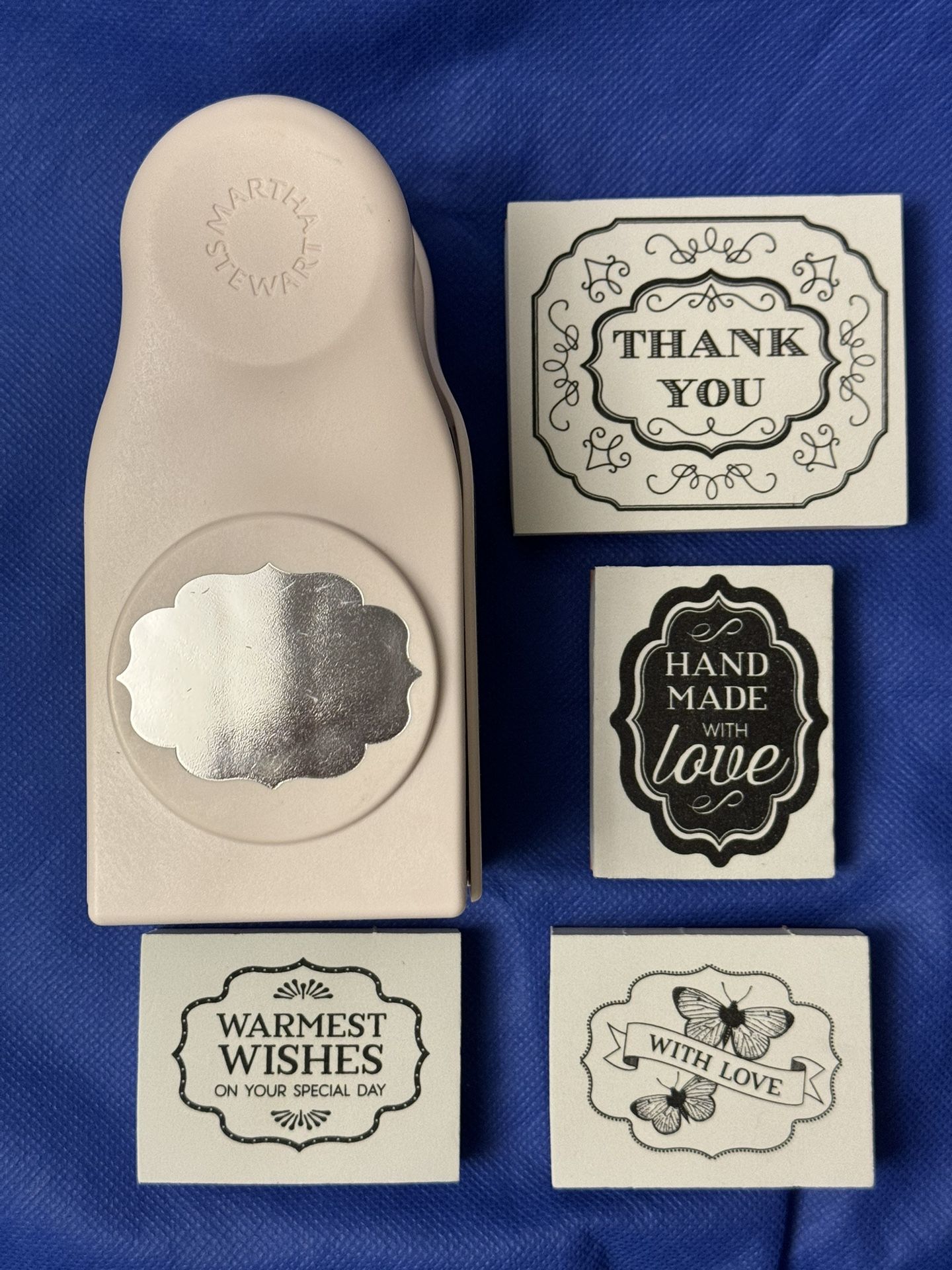 Martha Stewart Rubber Stamp & XL Punch Set-Flourish Arts Crafts NEW NIB Mom Gift