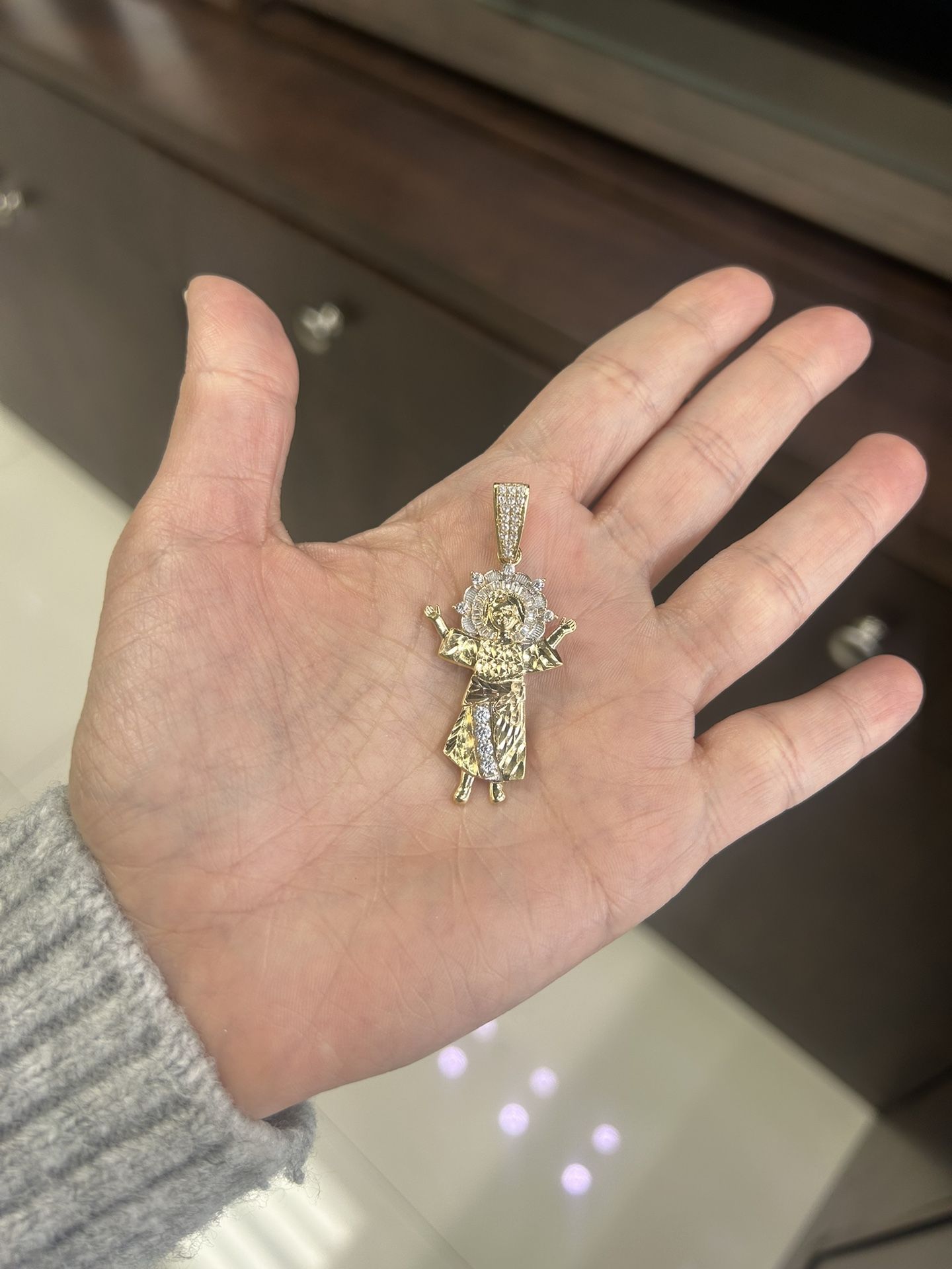 Pendant Charm Yellow Gold 14k. Baby Jesus