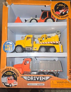 Driven by Battat – 4-Pack of Construction Toy Trucks