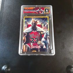 Michael Jordan 2024 Slab Gold Cracked Ice REFRACTOR Original Art Novelty Card 