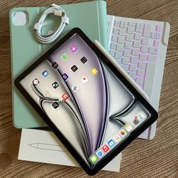 Apple iPad Air 11” M2 chip 128GB (2024 model / Gray) with keyboard and Pencil (100% battery)