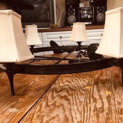Bronze Chandelier with lampshade covers