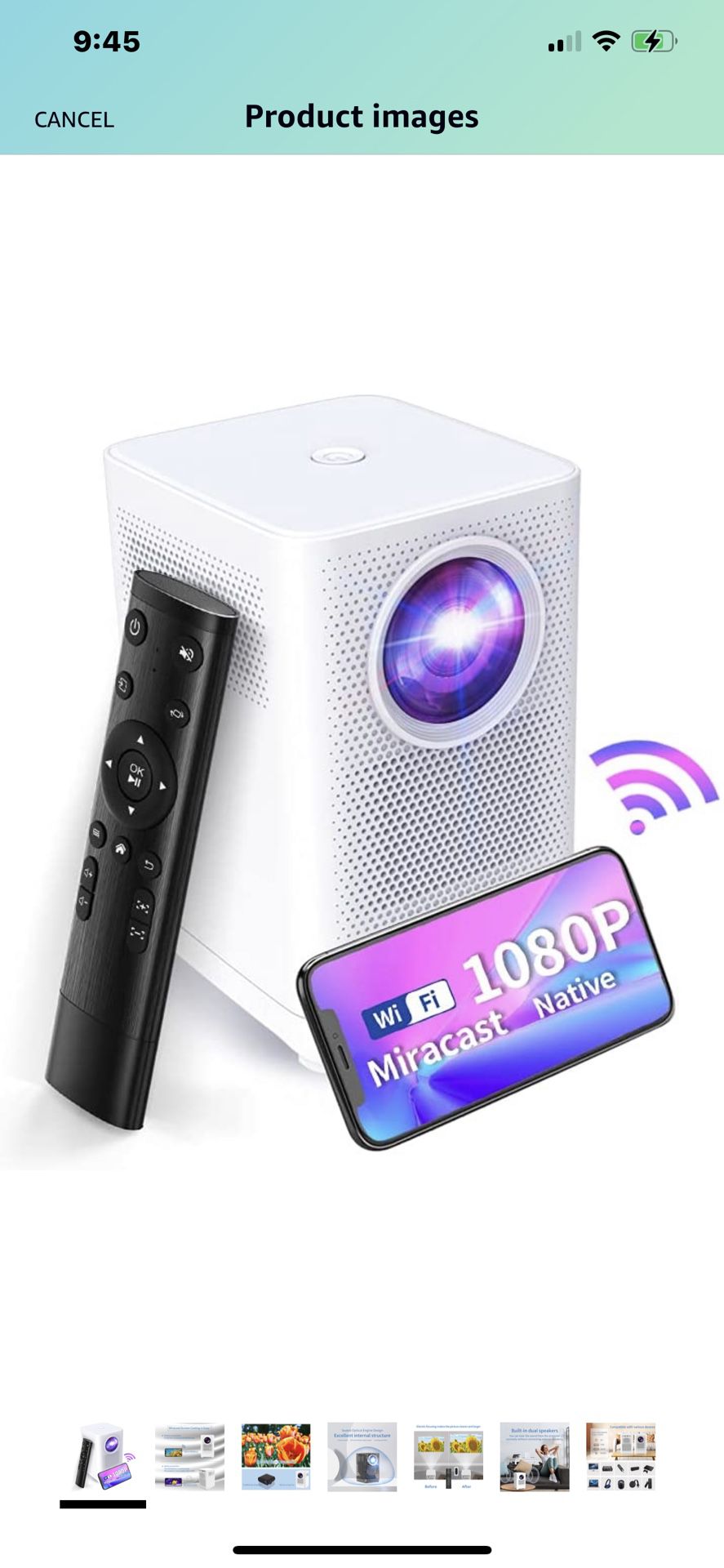 Projector Native 1080P Full HD Portable, WITSEER LCD Home Movie Projector, Compatible with Iphone, Airplay, TV Stick, Laptop, PS4, Switch, Chromecast,