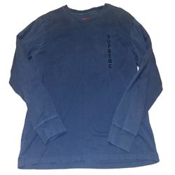 Supreme Mens M Blue Long Sleeve Shirt 