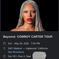 Beyonce Tickets May 4, 2024 Sofi Stadium, Inglewood, CA