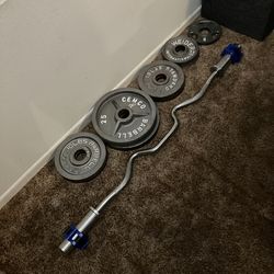 Curling Bar with 106 lbs Weights
