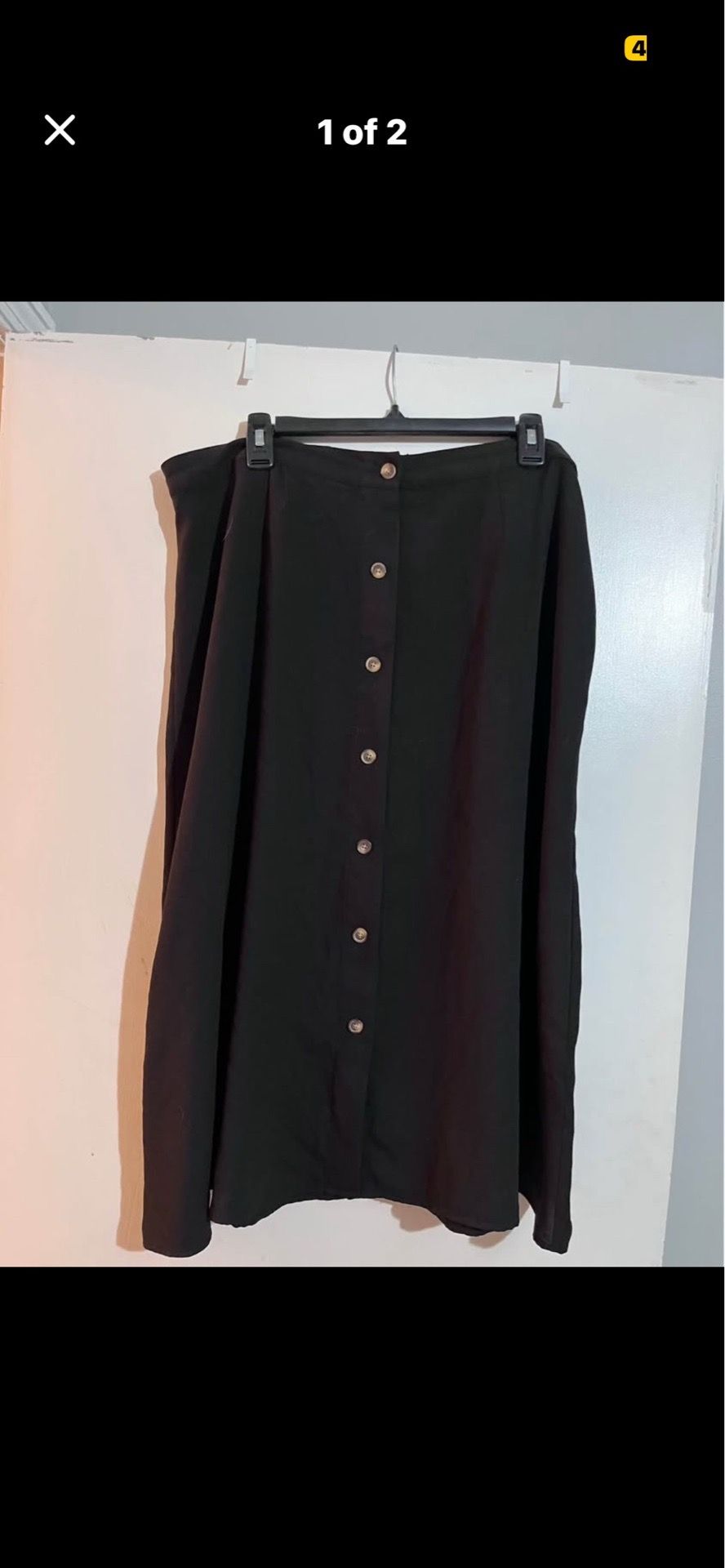XL Black Midi Skirt