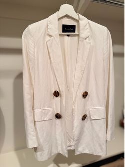 Massimo Dutti — White Double-Breasted Blazer