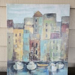 20" x 24" Old Town Port I By Silvia Vassileva Print on Canvas Fabric Multi-Color