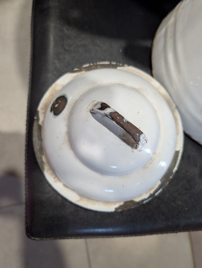 Vintage White Enamel Set