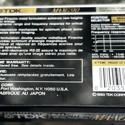 TDK MA-XG 90 Metal Cassette Tape-