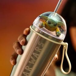 Disney Park Star Wars Mandalorian Grogu Aluminum Tumbler 