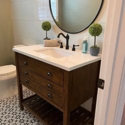 Farmhouse 37" single sink vanity with top 