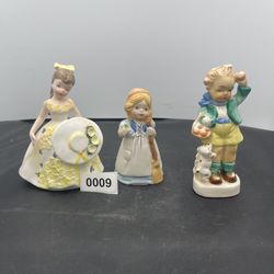 3 Vntg Figurine 1-left on 1- Bell 1- Boy
