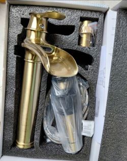 Bwe / bathadore bathroom vessel sink faucet with drain in brushed gold, multiple available
