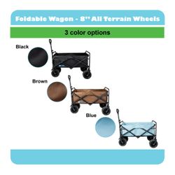 Beach/Camping Foldable Wagon - 8" All Terrain Wheels