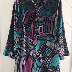 Caroline Rose Velvet Mystic Devore Blouse