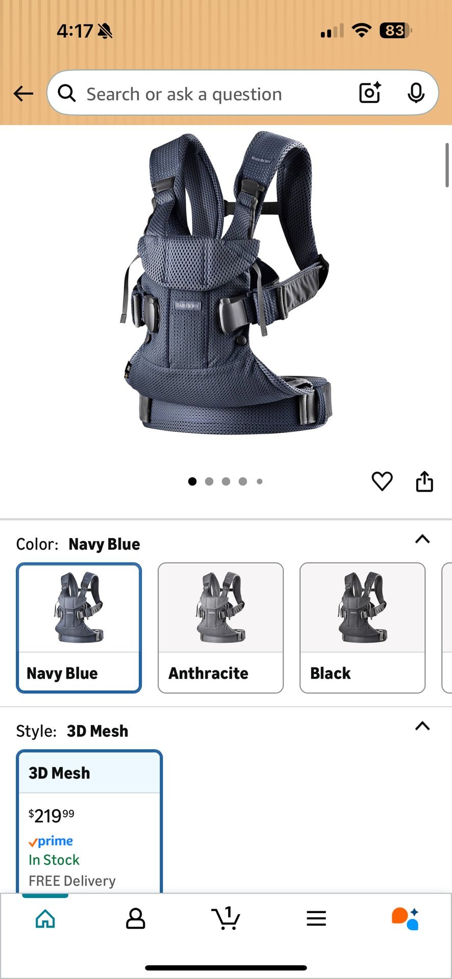 Like new condition baby carrier