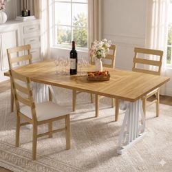 Brand New Modern Table And 4 Wood Chairs 