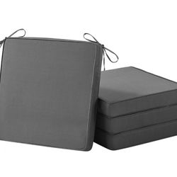 New Set Of 4 Dark Grey Patio Cushions